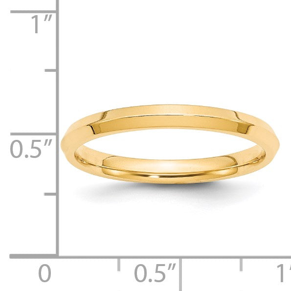 14k Yellow Gold 2.5mm Knife Edge Comfort Fit Wedding Band Size 7