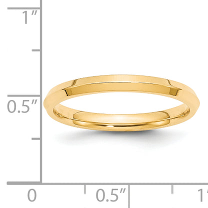 14k Yellow Gold 2.5mm Knife Edge Comfort Fit Wedding Band Size 6
