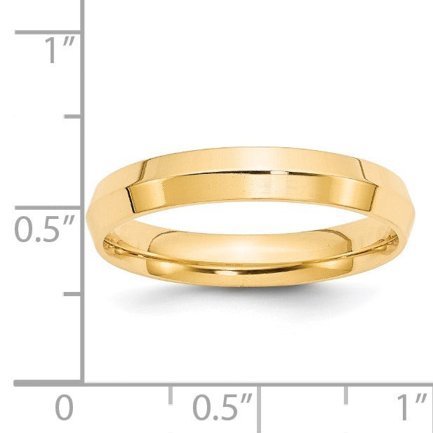 14k Yellow Gold 4mm Knife Edge Comfort Fit Wedding Band Size 6