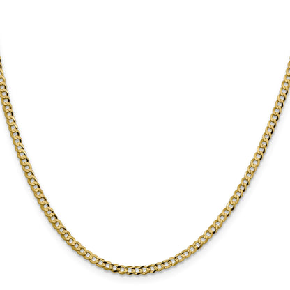 14K 16 inch 3.1mm Lightweight Flat Cuban with Lobster Clasp Chain