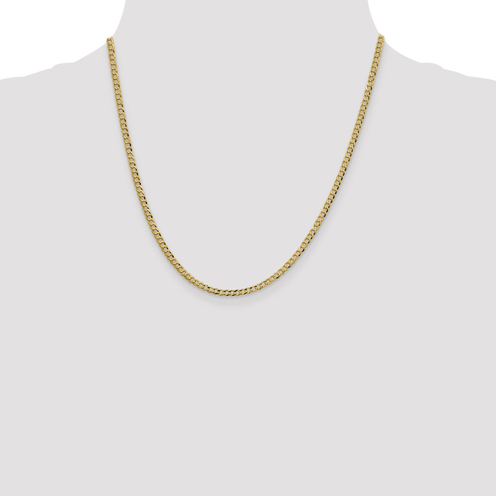 14K 20 inch 3.1mm Lightweight Flat Cuban with Lobster Clasp Chain