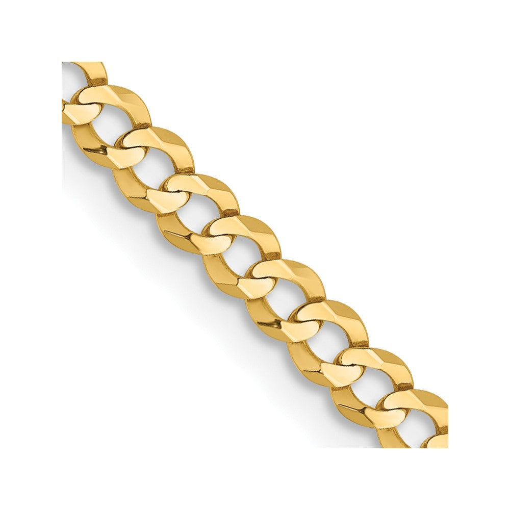 14K 20 inch 3.1mm Lightweight Flat Cuban with Lobster Clasp Chain