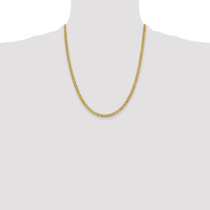 14K 22 inch 3.7mm Lightweight Flat Cuban with Lobster Clasp Chain