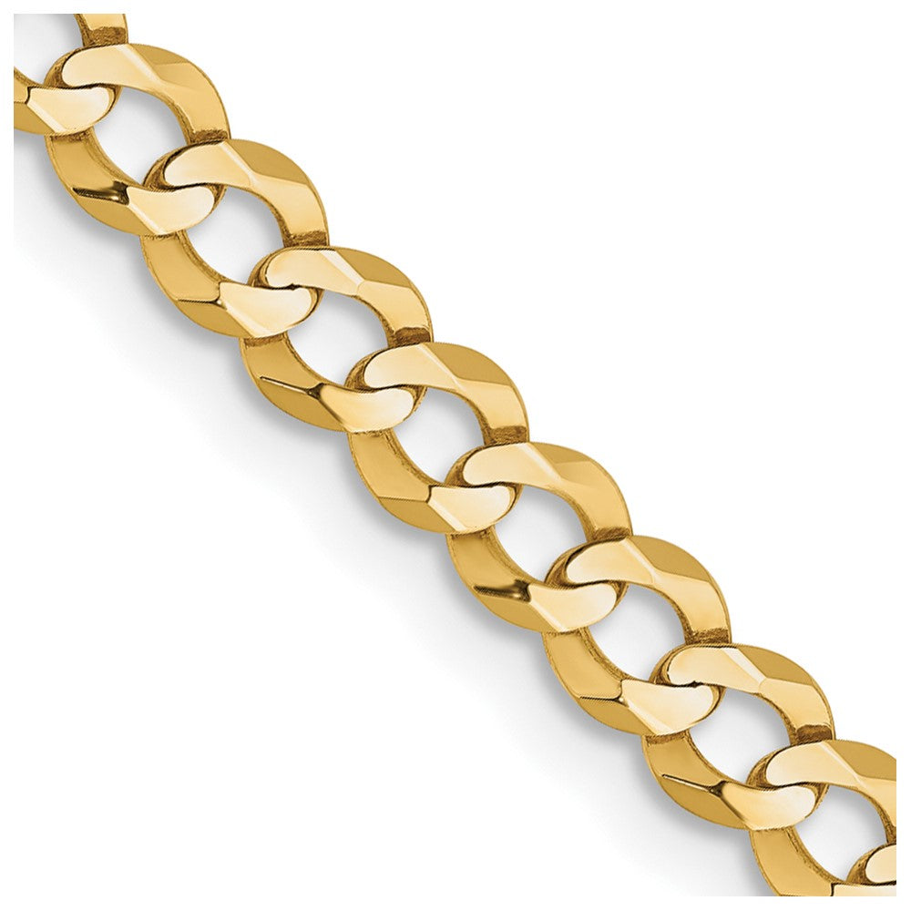 14K 20 inch 3.7mm Lightweight Flat Cuban with Lobster Clasp Chain