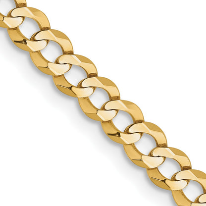 14K 20 inch 3.7mm Lightweight Flat Cuban with Lobster Clasp Chain