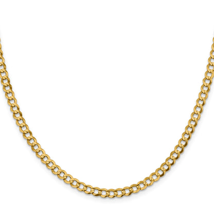 14K 22 inch 4.7mm Lightweight Flat Cuban with Lobster Clasp Chain