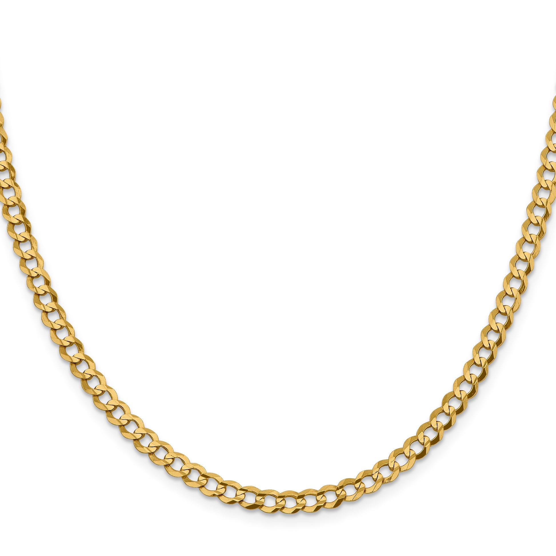 14K 16 inch 4.7mm Lightweight Flat Cuban with Lobster Clasp Chain