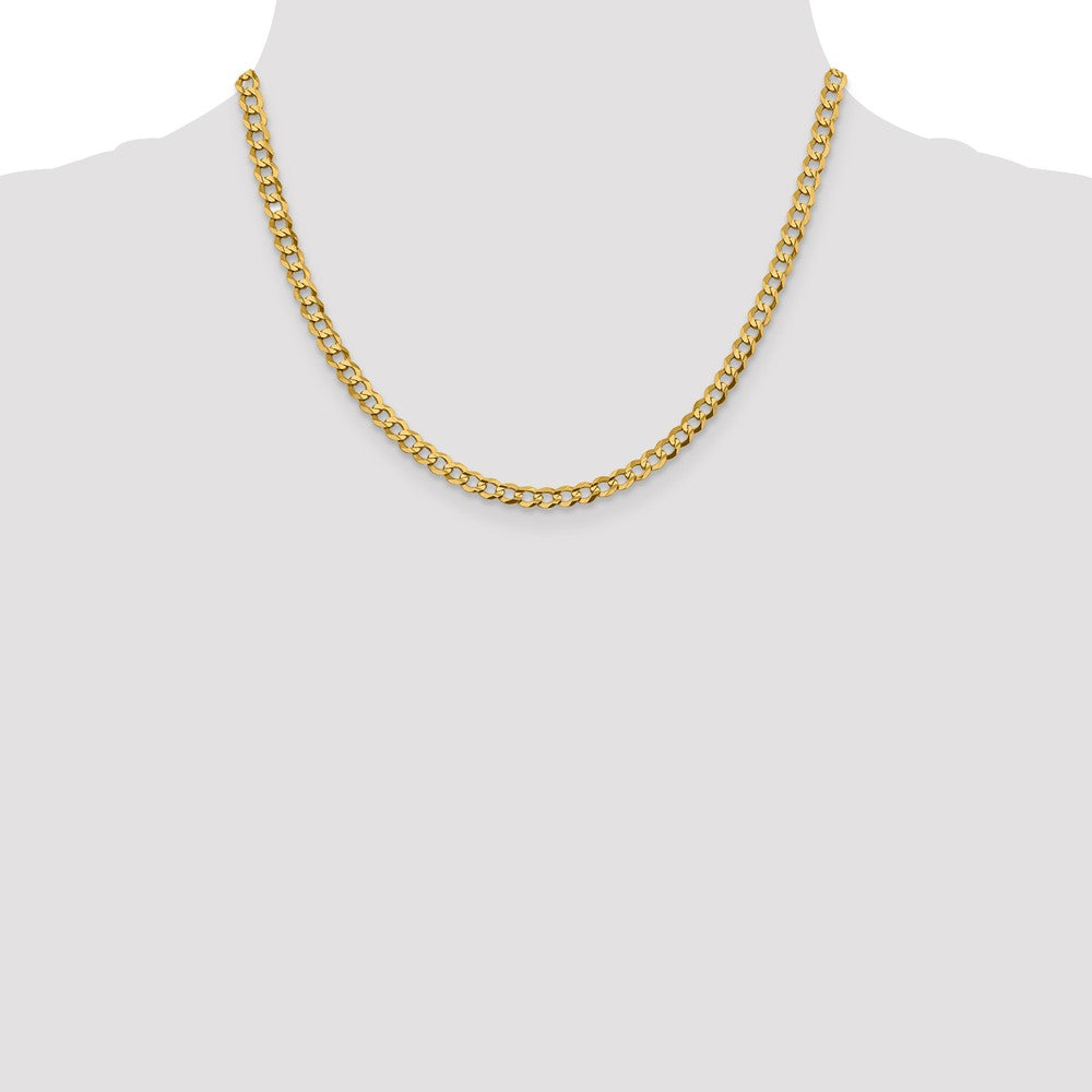 14K 18 inch 4.7mm Lightweight Flat Cuban with Lobster Clasp Chain