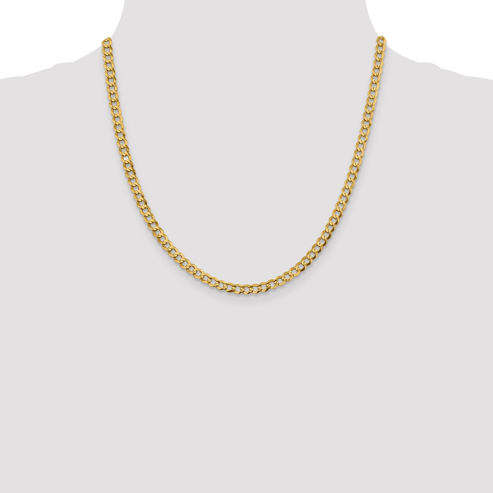 14K 20 inch 4.7mm Lightweight Flat Cuban with Lobster Clasp Chain