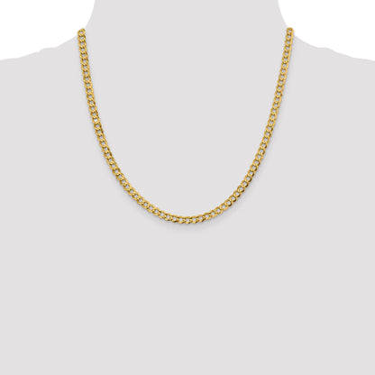 14K 20 inch 4.7mm Lightweight Flat Cuban with Lobster Clasp Chain