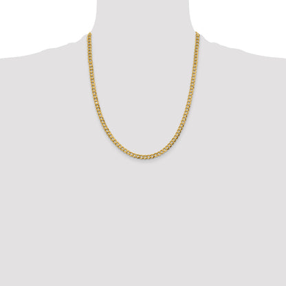 14K 22 inch 4.7mm Lightweight Flat Cuban with Lobster Clasp Chain