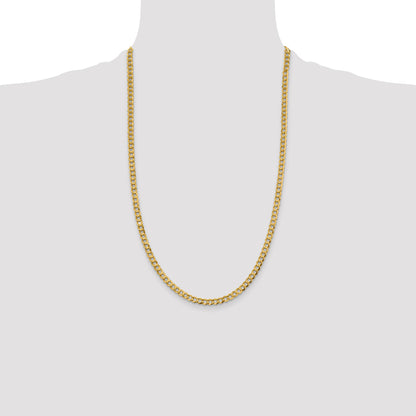 14K 26 inch 4.7mm Lightweight Flat Cuban with Lobster Clasp Chain