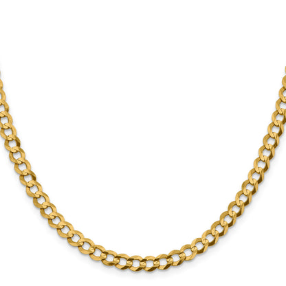 14K 22 inch 5.9mm Lightweight Flat Cuban with Lobster Clasp Chain