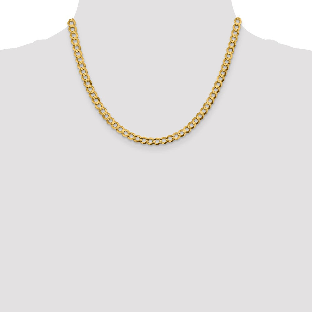 14K 18 inch 5.9mm Lightweight Flat Cuban with Lobster Clasp Chain