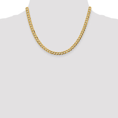 14K 18 inch 5.9mm Lightweight Flat Cuban with Lobster Clasp Chain