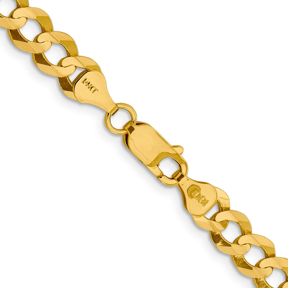 14K 18 inch 7.2mm Lightweight Flat Cuban with Lobster Clasp Chain