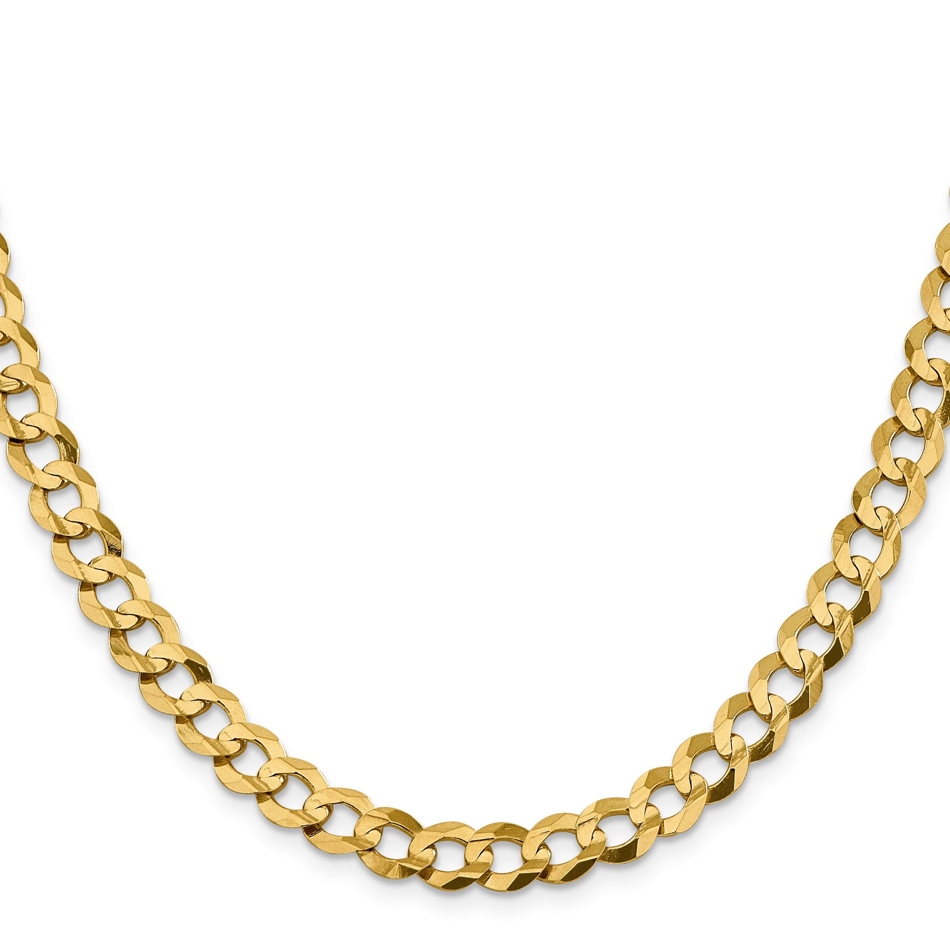 14K 20 inch 8.3mm Lightweight Flat Cuban with Lobster Clasp Chain