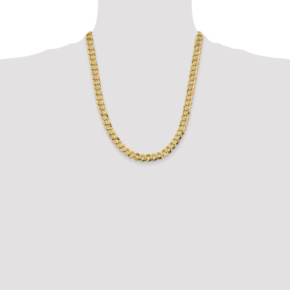 14K 22 inch 8.3mm Lightweight Flat Cuban with Lobster Clasp Chain