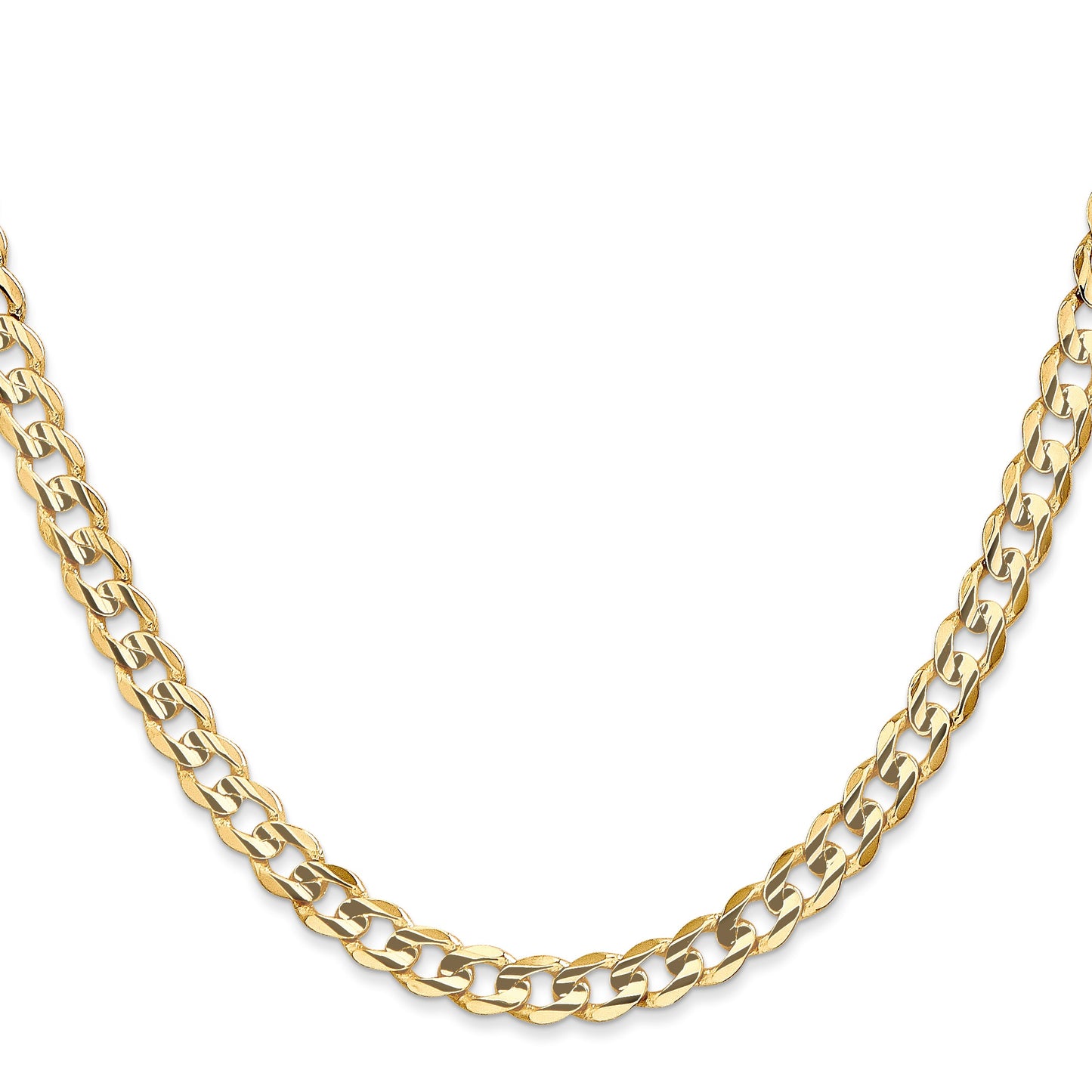 14K 16 inch 5.25mm Open Concave Curb with Lobster Clasp Chain