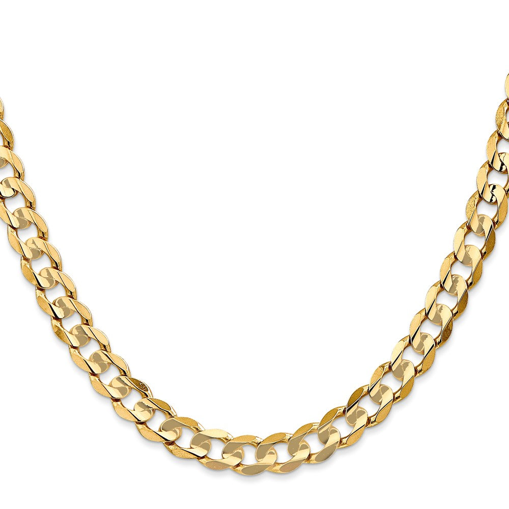 14K 18 inch 6.75mm Open Concave Curb with Lobster Clasp Chain