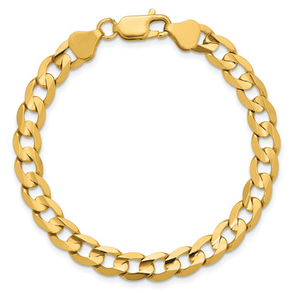 14K 8 inch 6.75mm Open Concave Curb with Lobster Clasp Bracelet