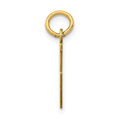 14k Small Elongated Number 5 Charm