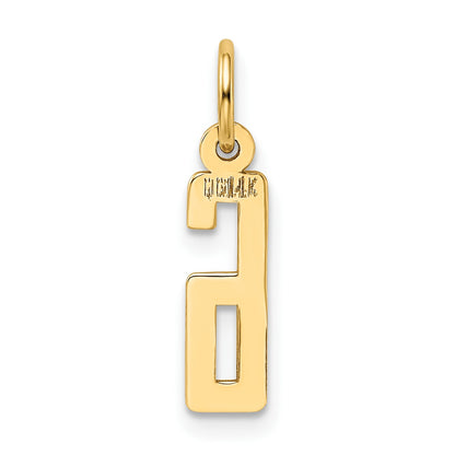 14k Small Elongated Number 6 Charm