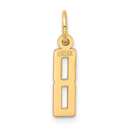 14k Small Elongated Number 8 Charm