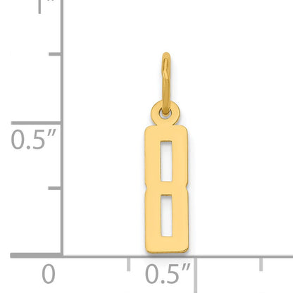14k Small Elongated Number 8 Charm