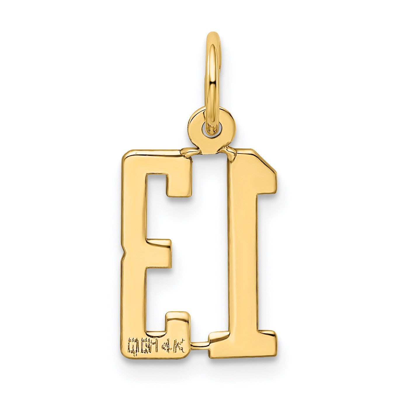 14k Small Elongated Number 13 Charm