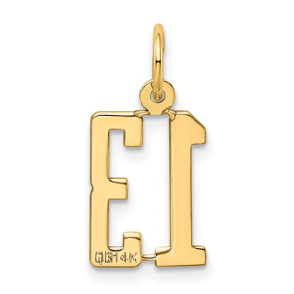 14k Small Elongated Number 13 Charm