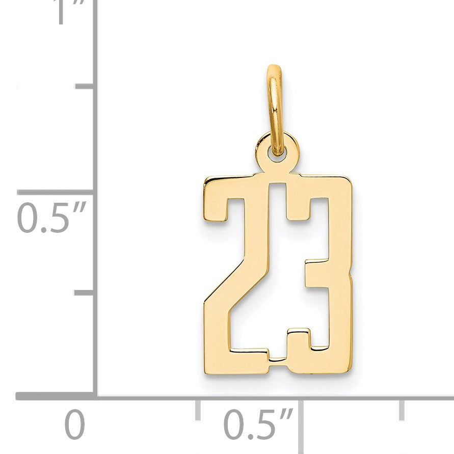 14k Small Elongated Number 23 Charm