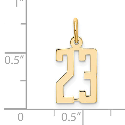 14k Small Elongated Number 23 Charm