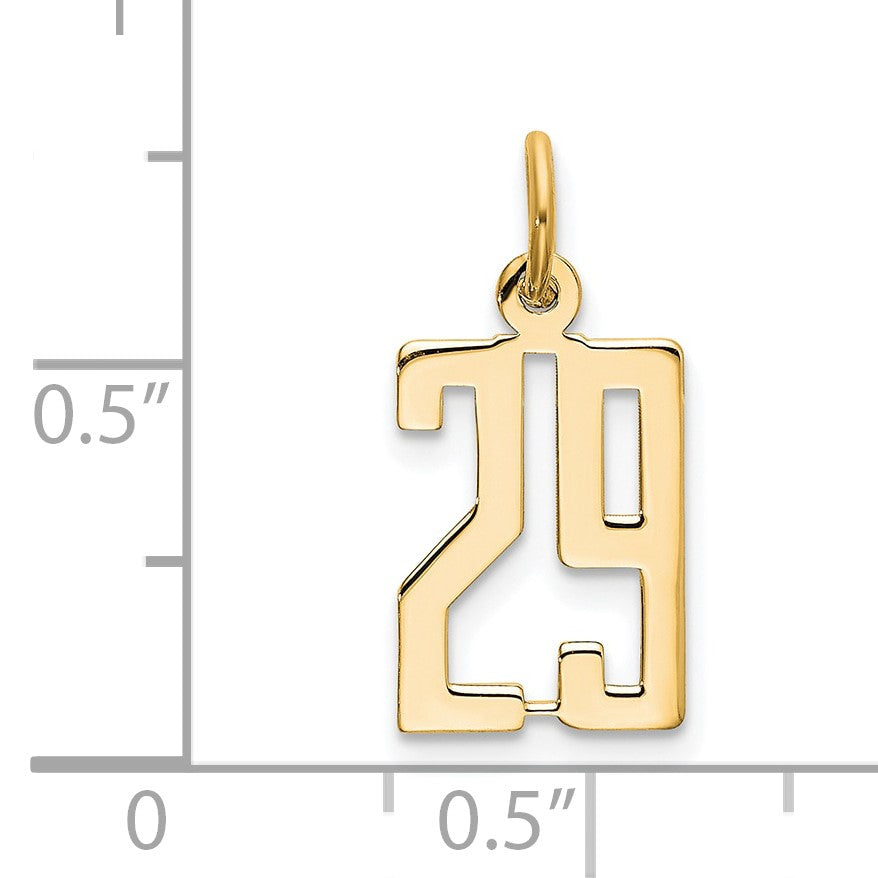14k Small Elongated Number 29 Charm