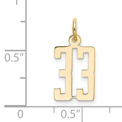 14k Small Elongated Number 33 Charm