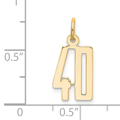 14k Small Elongated Number 40 Charm