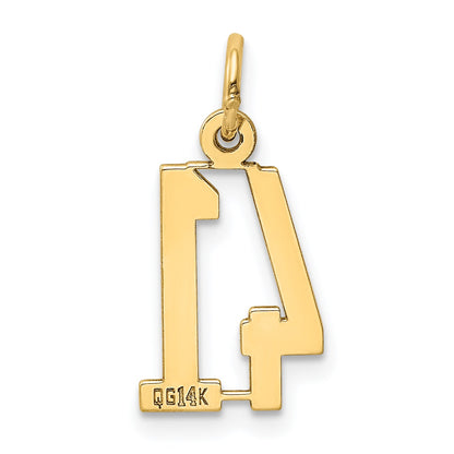 14k Small Elongated Number 41 Charm