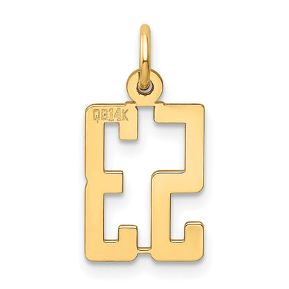 14k Small Elongated Number 53 Charm