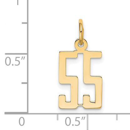 14k Small Elongated Number 55 Charm