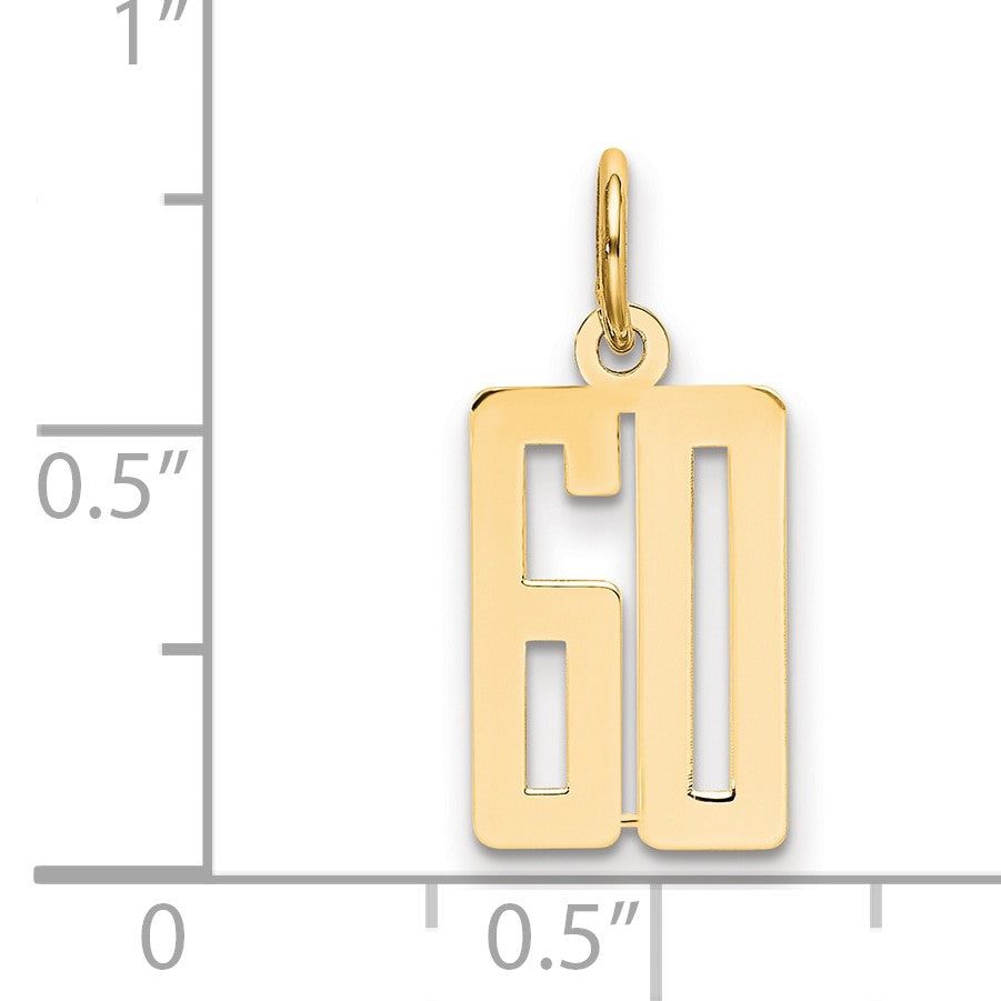 14k Small Elongated Number 60 Charm