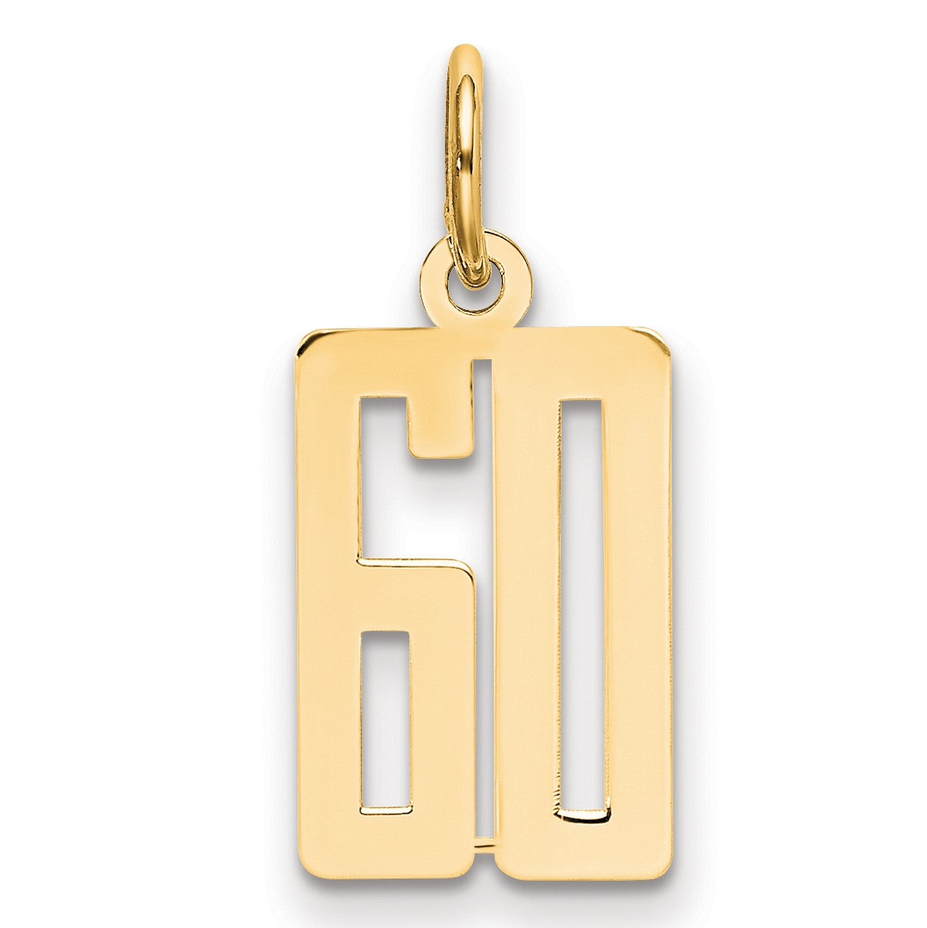 14k Small Elongated Number 60 Charm