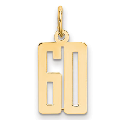 14k Small Elongated Number 60 Charm