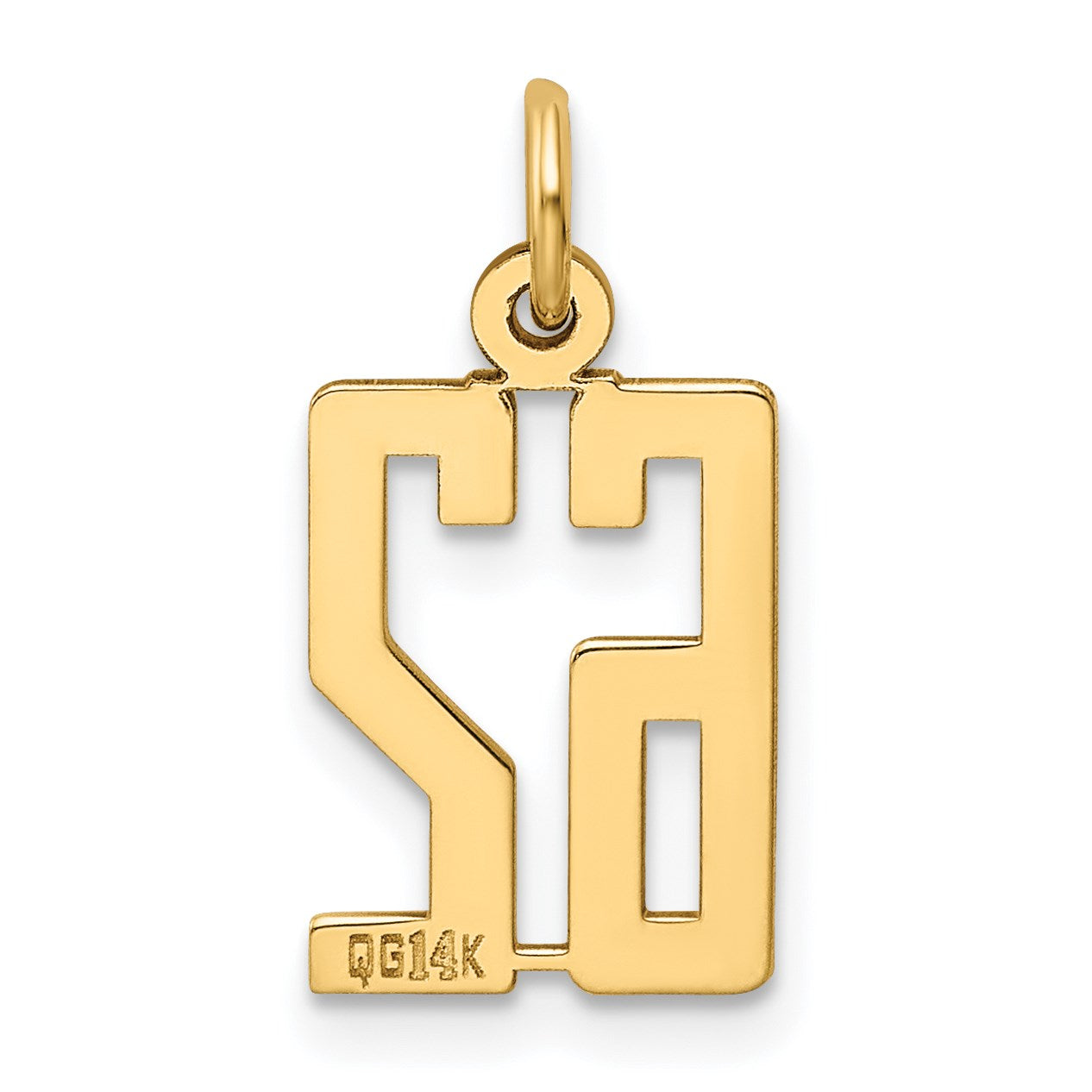 14k Small Elongated Number 62 Charm