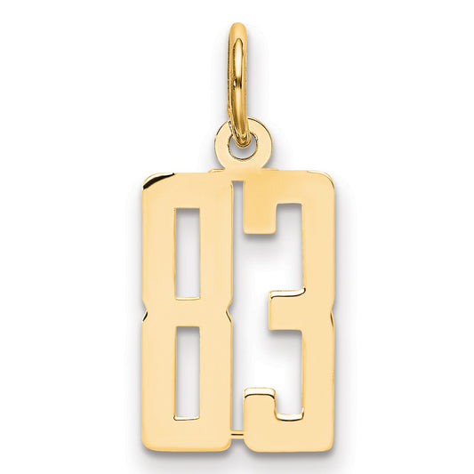 14k Small Elongated Number 83 Charm