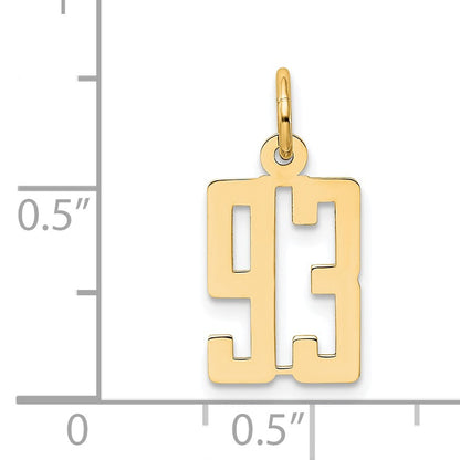 14k Small Elongated Number 93 Charm