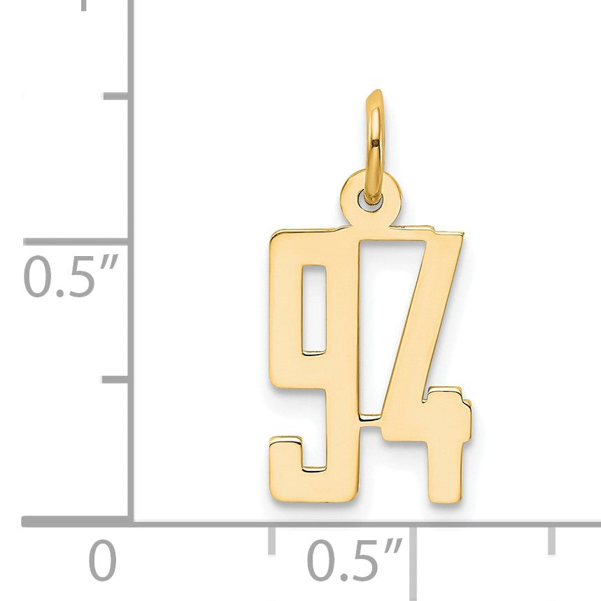 14k Small Elongated Number 94 Charm
