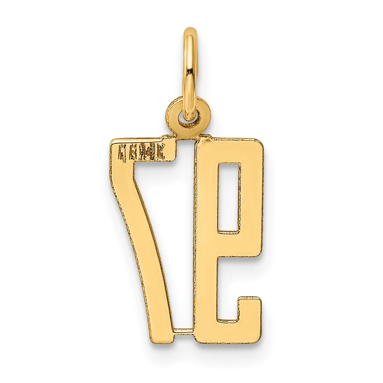 14k Small Elongated Number 97 Charm