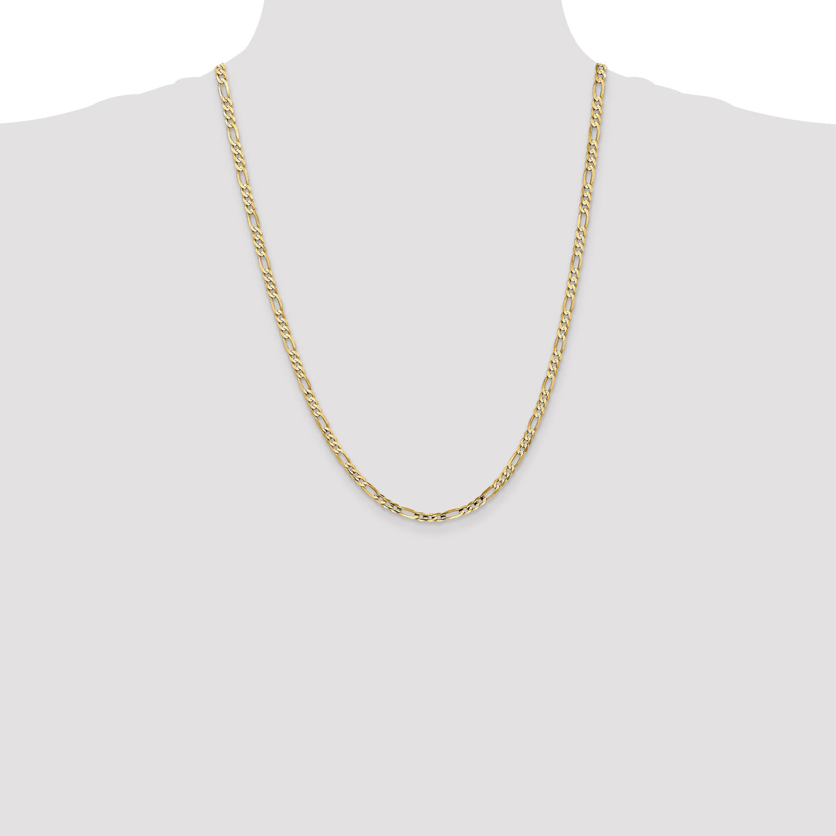 14K 24 inch 4mm Concave Open Figaro with Lobster Clasp Chain