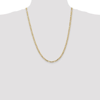 14K 24 inch 4mm Concave Open Figaro with Lobster Clasp Chain