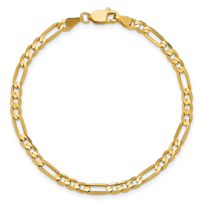 14k 4mm Concave Open Figaro Chain